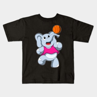 Elephant as Basketball player with Basketball Kids T-Shirt